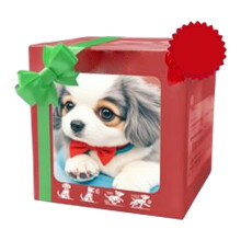 Realistic puppy robot, simulation robotic dog, soft plush cute animal for emotional support St. Bernard Grey.