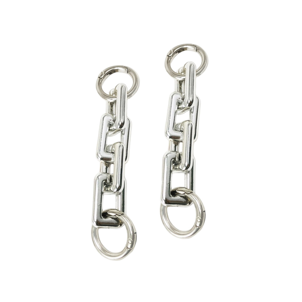 2Pcs Bag Strap Extension Chain 11.6Cm Long Pvc Purse-Silver 7627000570208