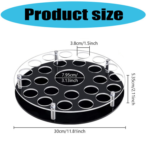 Sturdy Acrylic 25 Hole Glass Rack Featuring Central Wine Bottle 1