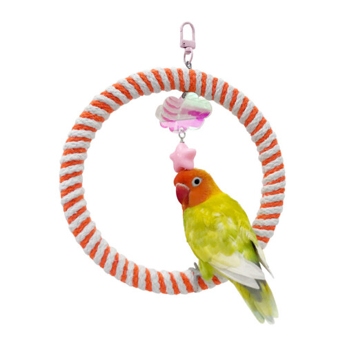 Interactive Parrots Play Swing Cage Toy Enhances- orange large 2