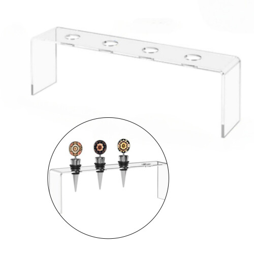 2 Piece Modern Wine Stopper Storage Rack Clear Acrylic Shelf For 1