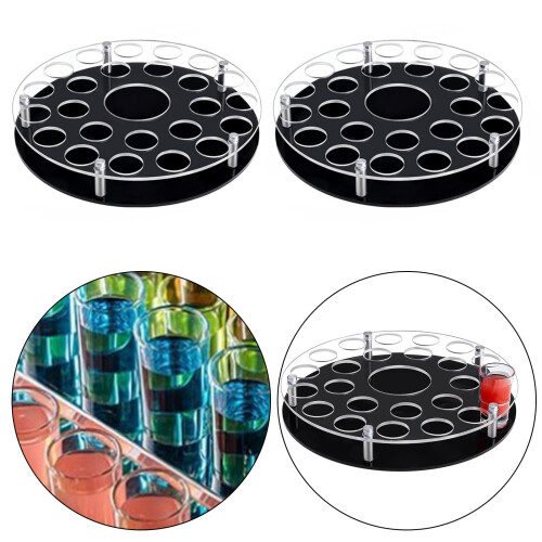 Sturdy Acrylic 25 Hole Glass Rack Featuring Central Wine Bottle 2