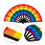 Plastic Folding Fan Rainbow Hand Fan,Pride Folding Hand 5