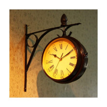 DoubleSided Wall Clock Outdoor Weatherproof Garden Clock Paddington Station Retro Style