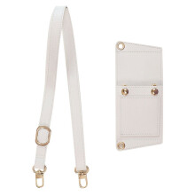 Elegante PU-leren cuphoes met verstelbare schouderband voor-Wit