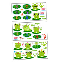 Removable Cartoon Frog Stickers, SelfAdhesive for Games, Kids' Rooms, Safe and Attractive.