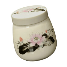Functional Ceramic Lidded Cookware 220ml Steaming-Ink lotus