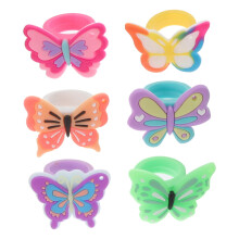 12 pieces butterfly rings creative plastic toys for party favors and giveaways for birthday parties and celebrations