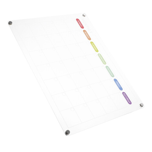 2Pcs White Acrylic Magnetic Memo Boards for Planning 1