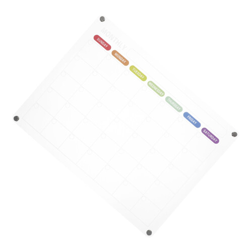 2Pcs White Acrylic Magnetic Memo Boards for Planning 2