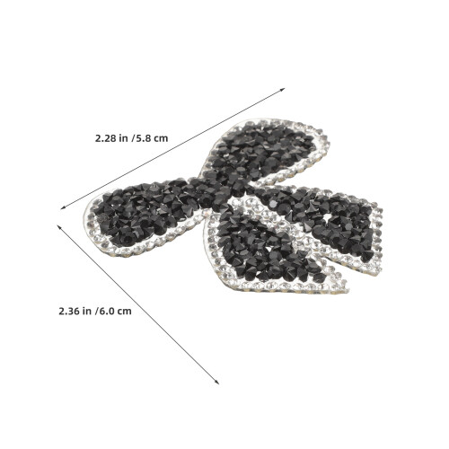 4Stk. Schleife Aufbügel Patch Strass Applikation Zum Schwarz 1