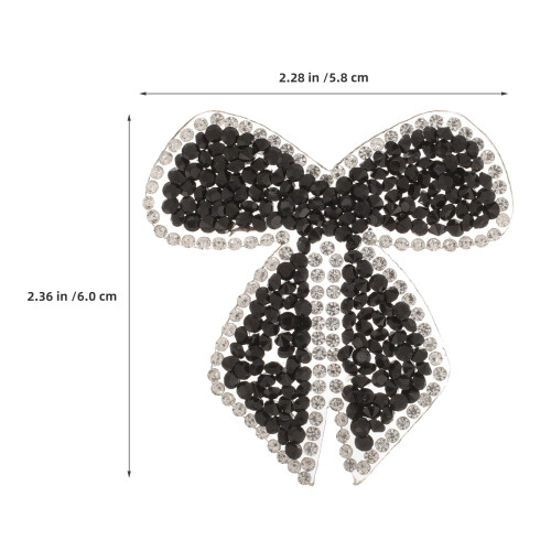 4Stk. Schleife Aufbügel Patch Strass Applikation Zum Schwarz 2