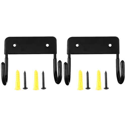 2Pcs Ironing Board Hanger Wall Mount Storage Rack Black 2