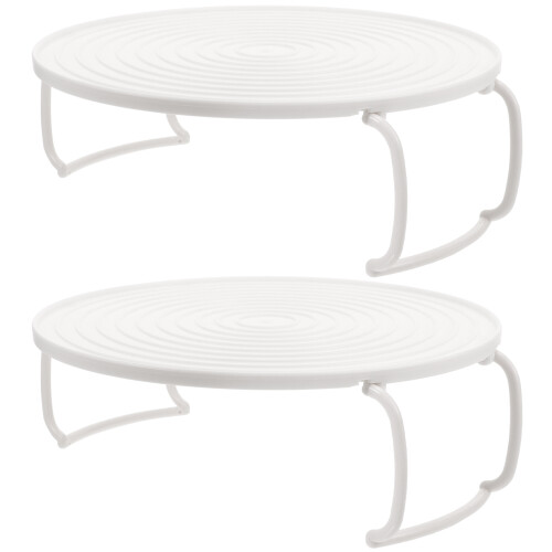 4 Pcs Rounded Microwave Oven Rack Steaming Tray Kitchen Accessory