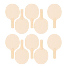 10Pcs Wooden Table Tennis Paddles Unpainted DIY Blanks Beige for Play