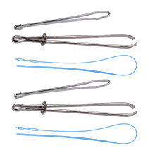 4 Sets 6Pcs Plastic Drawstring Threader Belt With Rubber