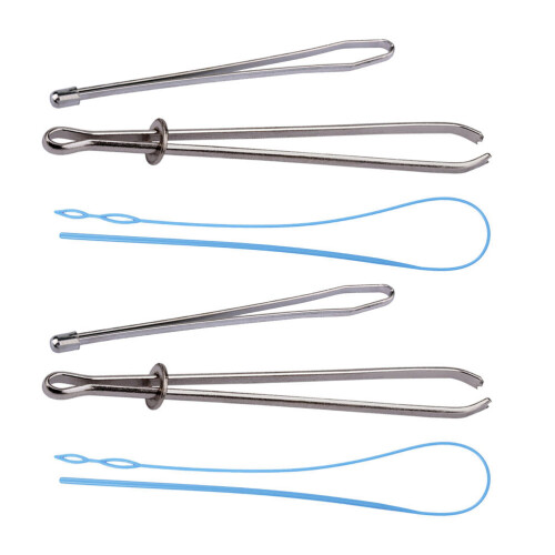 4 Sets 6Pcs Plastic Drawstring Threader Belt With Rubber
