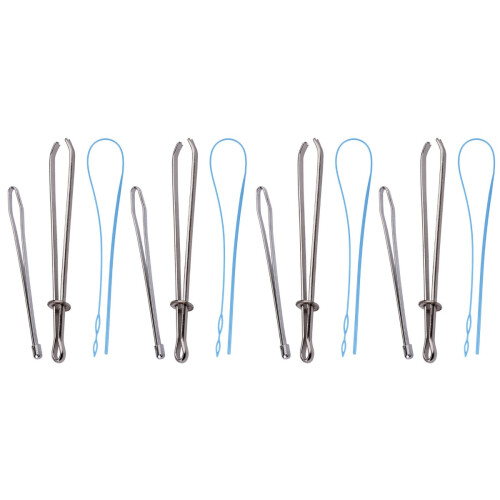 4 Sets 6Pcs Plastic Drawstring Threader Belt With Rubber 2