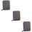 3Pcs Portable Double-Deck Digital Accessories Organizer Bag Grey 9