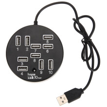 4St USB Aansluiting Hub, Extra Poorten Voor Laptop, Zwart Model