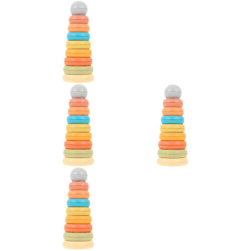 4 Sets Colored Stackable Silicone Ring Baby Stacking Toy 2