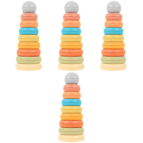 4 Sets Colored Stackable Silicone Ring Baby Stacking Toy 2