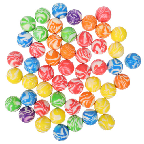 50pcs Rubber Bounce Balls Assorted Color