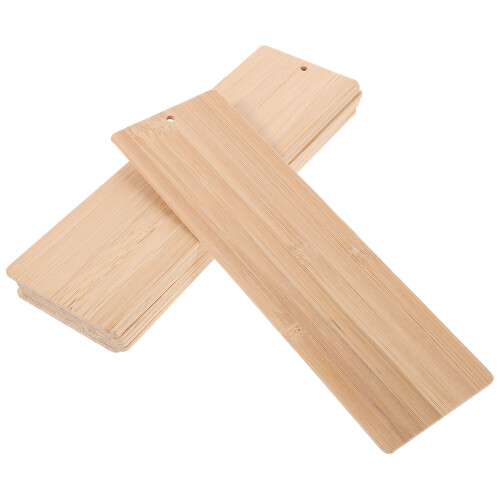 20 Pcs Unfinished Bamboo Bookmarks Rectangular Cutouts Crafts 1