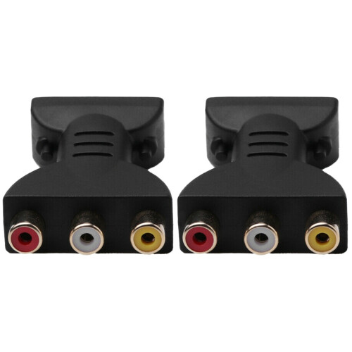 2Pièces Adaptateur Av Noir Pour Cinéma Maison 1