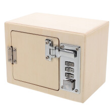 2Pcs Diy Wooden Lock Box Vintage Jewelry Storage Puzzle Toy Safe