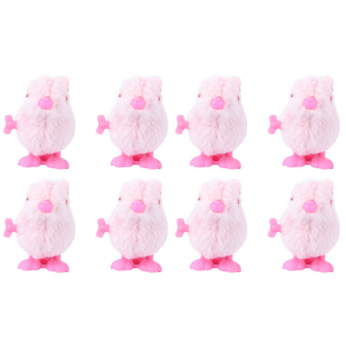 8 Pcs Clockwork Stuffed Rabbit Plush Wind Up Hopping Toy For Kids 1
