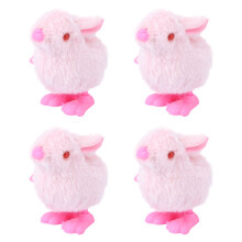 8 Pcs Clockwork Stuffed Rabbit Plush Wind Up Hopping Toy For Kids