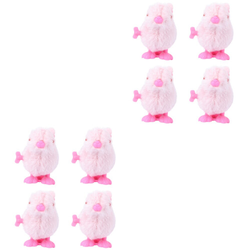 8 Pcs Clockwork Stuffed Rabbit Plush Wind Up Hopping Toy For Kids 2