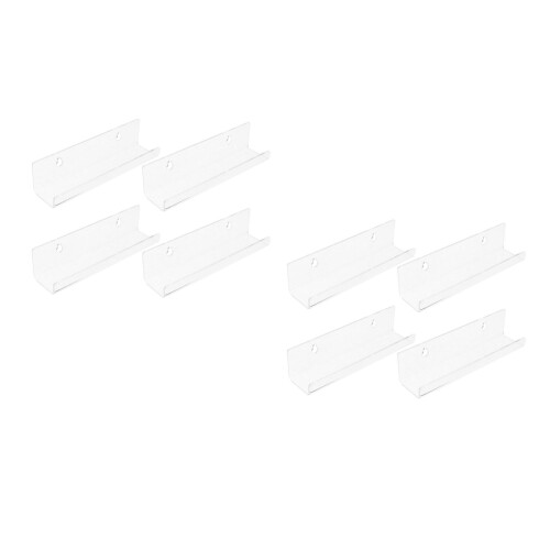 2 Count Wall Clear Arcylic Shelf Record Storage Rack Vinyl Stand 2