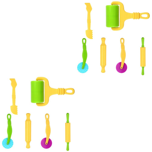 12 Pcs Diy Handheld Roller Plastic Clay Dough Tool For 2