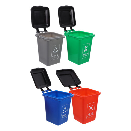 1 Set Kids Early Teaching Tool Sorting Garbage Small Trash Can 2