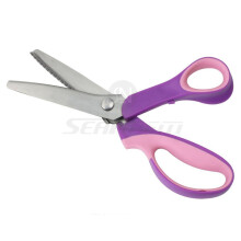 Pinking Shears Stainless Steel Wave Blade, Serrated Scalloped Edge 7mm, Dressmaking Scissors for Leather, Fabric, Paper