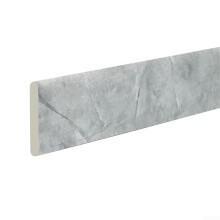 Wipeable, waterrepellent skirting boards with marble effect, anticollision strips, adding a touch of elegance to your home (gray texture).