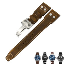 Men's watch strap, 20 mm, 21 mm, 22 mm, Italian cowhide, Black / Blue / Brown Crazy Horse 1 21 mm