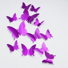 Perfect Gift, 3D Butterfly Wall Decor for Room, Birthdays, Parties, Weddings, Easy to Use & Clean (24pcs Purple)