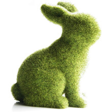 Flocked Rabbit Statue With Eco-Friendly Resin, Spring Rabbit Decor Showcasing Lovely Microlandschaft Designs, Easter Moss Bunny Figurine For Indoor An