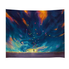 Tree of Life Design Tapestry, Decorative Options Galore, Wall Hanging for Psychedelic Yoga Pose, Home Decor, Short Plush Polyester, Vivid Colors, Digi