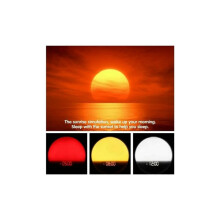 Sveglia con simulazione dell'alba e del tramonto per notti riposanti, doppia sveglia e funzione snooze, suoni naturali, luminosità regolabile,