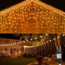 Connectable LED Ice Rain Fairy Lights for Karaoke Halls, Christmas Icicle Lights with Service Life up to 50,000 Hours