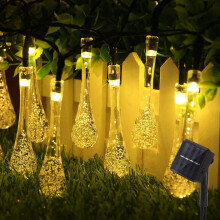 Luzes de fada para decoração de gramado, jardim, hall de entrada, parede, janela, porta e teto. 6,5 m, 30 LEDs, luzes externas movidas a energia