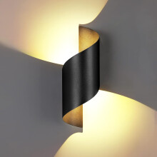 Applique da parete a spirale dal design moderno, copertura in alluminio pressofuso, LED bianco caldo da 12 W, risparmio energetico, resistente agli
