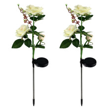 Solcelledrevne utendørsdekorasjoner for utendørs hager, realistiske roseblomsterlys, champagnefarget, vanntett, fargeskiftende, enkel installasjon,