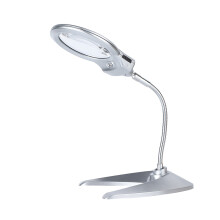 Förstoringsglas med justerbar höjd och böjbar hals, förstoringsglas med LED-belysning och flexibel positionering, skrivbordsförstoringsglas för