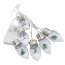 Weihnachtslichterkette mit Schneekugel, Miniatur-Weihnachtsbaum und Schneeflocken-Design für drinnen und draußen, batteriebetriebene Lichterkette