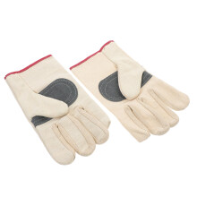 2Paare Arbeitshandschuhe Für Herren Beige, Baumwolle & Canvas, Schutz